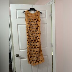 Zara orange floral knit crochet size small, never worn but no tags, size small